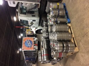 Kegs ready to be loaded onto the truck